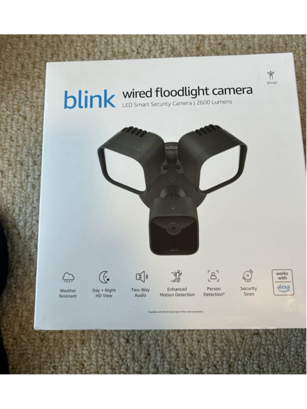 Blink Wired Floodlight Camera Wired LED Smart Security Camera 2600 Lumens